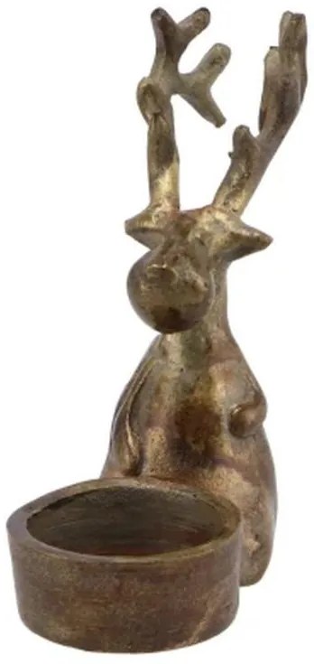 Mosadzný antik kovový svietnik na čajovú sviečku sob Debra - 5*5*14 cm