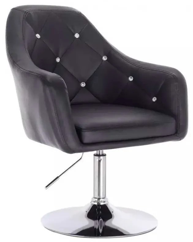 LuxuryForm DESIGN Kreslo ROMA na striebornom tanieri - čierne