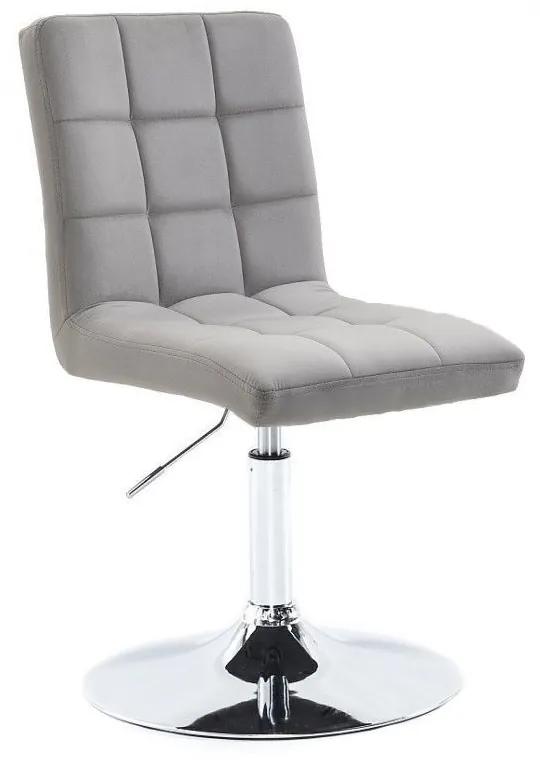 LuxuryForm DESIGN Stolička TOLEDO VELUR na striebornom tanieri - svetlo šedá