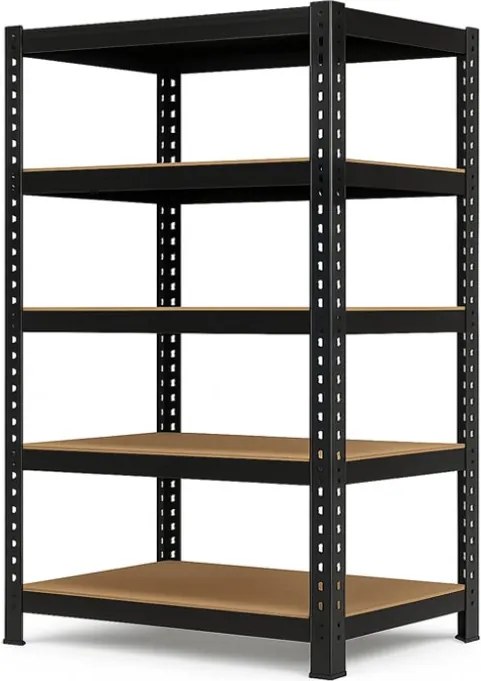 Regál 216x180x50 cm profesionálny 5-policový, nosnosť 150 kg - čierny