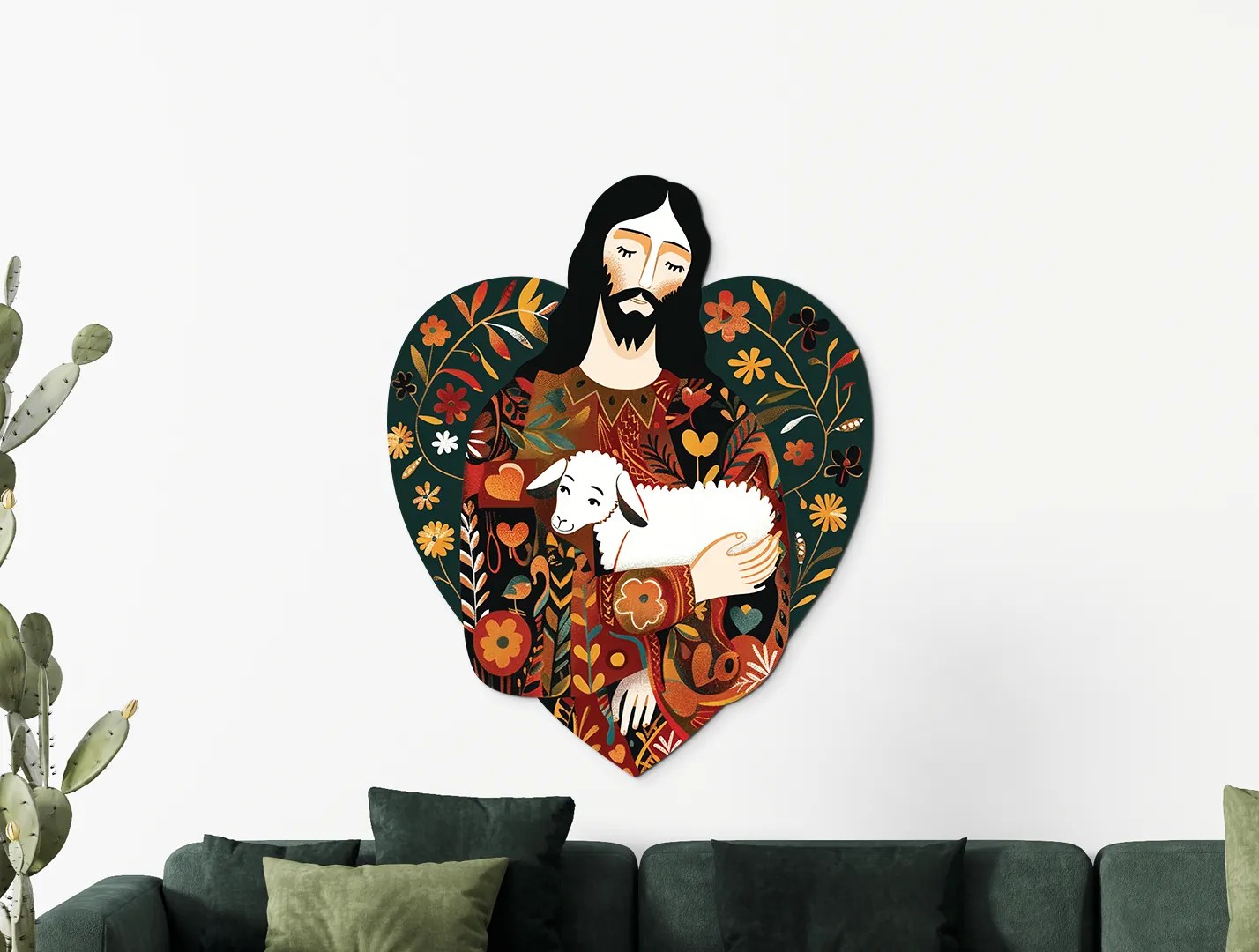 drevko | Obraz V srdci Dobrého pastiera 60 x 48 cm