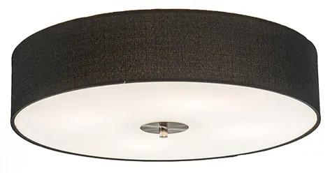 Rustikálne stropné svietidlo čierne 50 cm - Drum Jute
