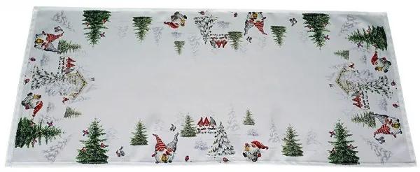 Obrus Škriatkovia v snehu 40x90 cm