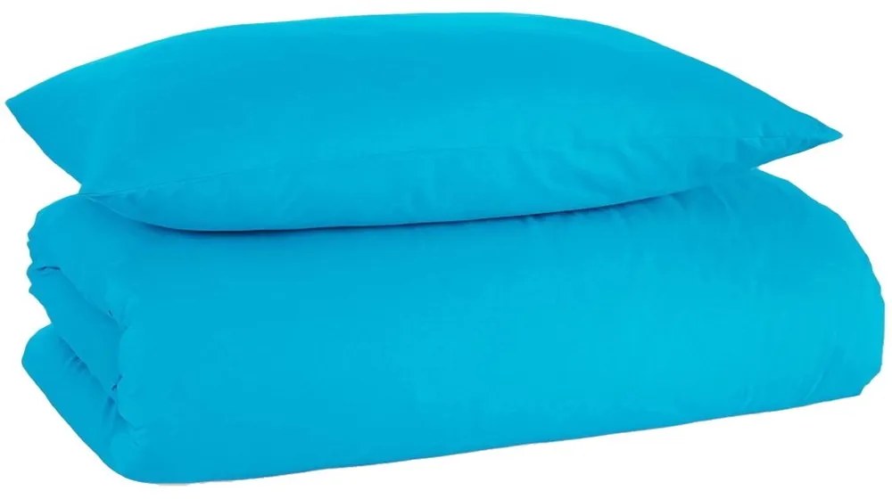 Bavlnené jednofarebné posteľné obliečky - tyrkysové - 100% bavlna renforcé - 70 x 90 cm + 140 x 200 cm
