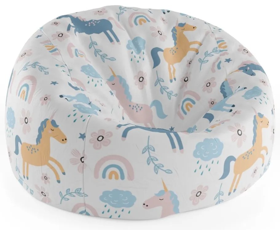 Sedací vak Cocoon dúhoví jednorožci, farebná