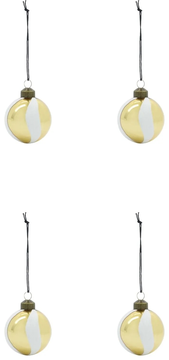 House Doctor Vianočná ozdoba Twister White Gold – set 4 ks