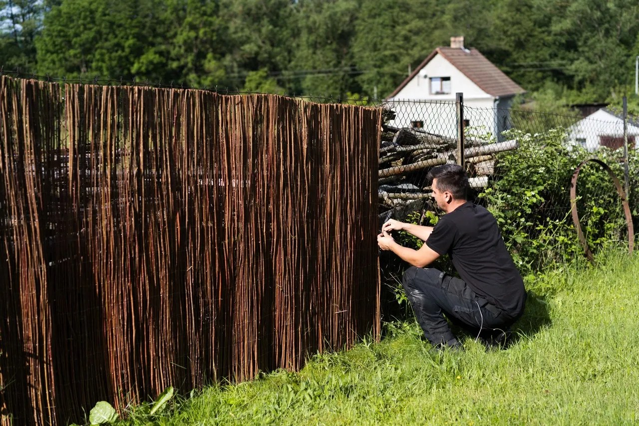 Prútená zástěna na plot Výška plota: 140 cm, Dĺžka plota: 300 cm