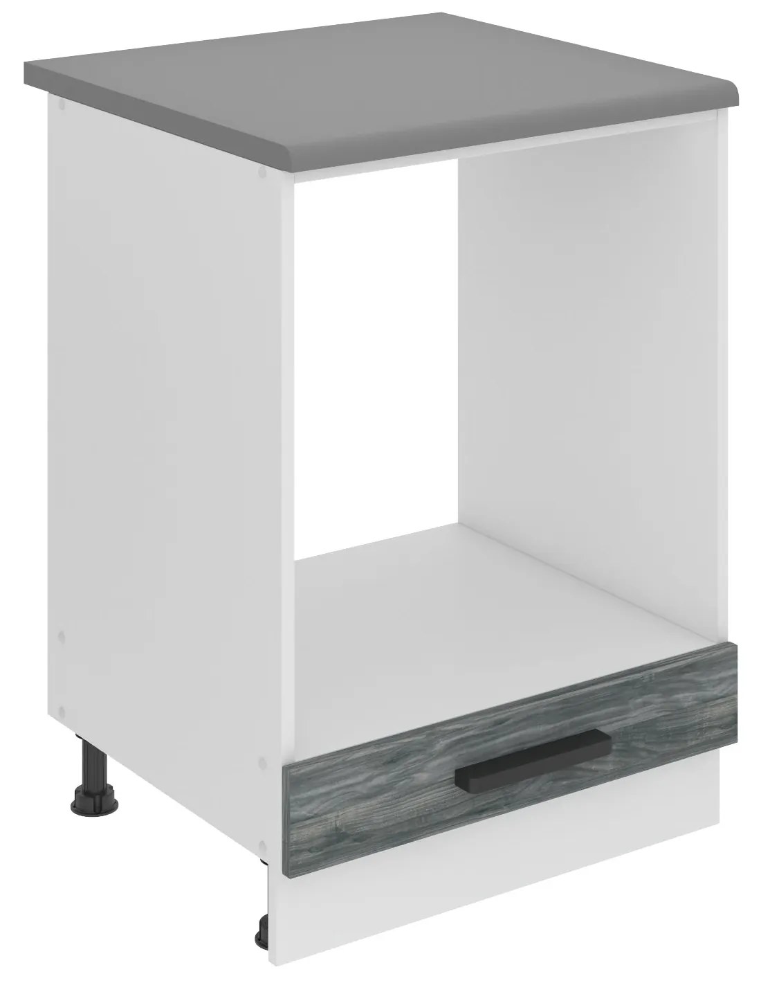 Kuchynská skrinka Belini Premium Full Version spodná pre vstavanú rúru 60 cm šedý antracit Glamour Wood s pracovnou doskou