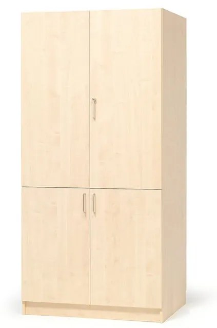 Drevená úložná skriňa THEO, 4 dvere, 1000x470x2100 mm, breza