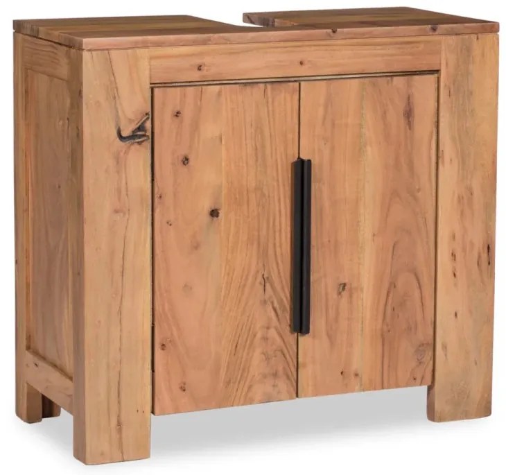 furniture-nabytek.cz - Masívna kúpeľňová skrinka Auckland z akáciového dreva, lakovaná, hnedá – 67×30×61 cm