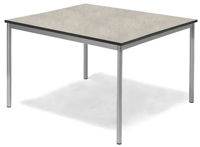 Stôl SONITUS, 1200x1200x720 mm, linoleum - šedá, strieborná