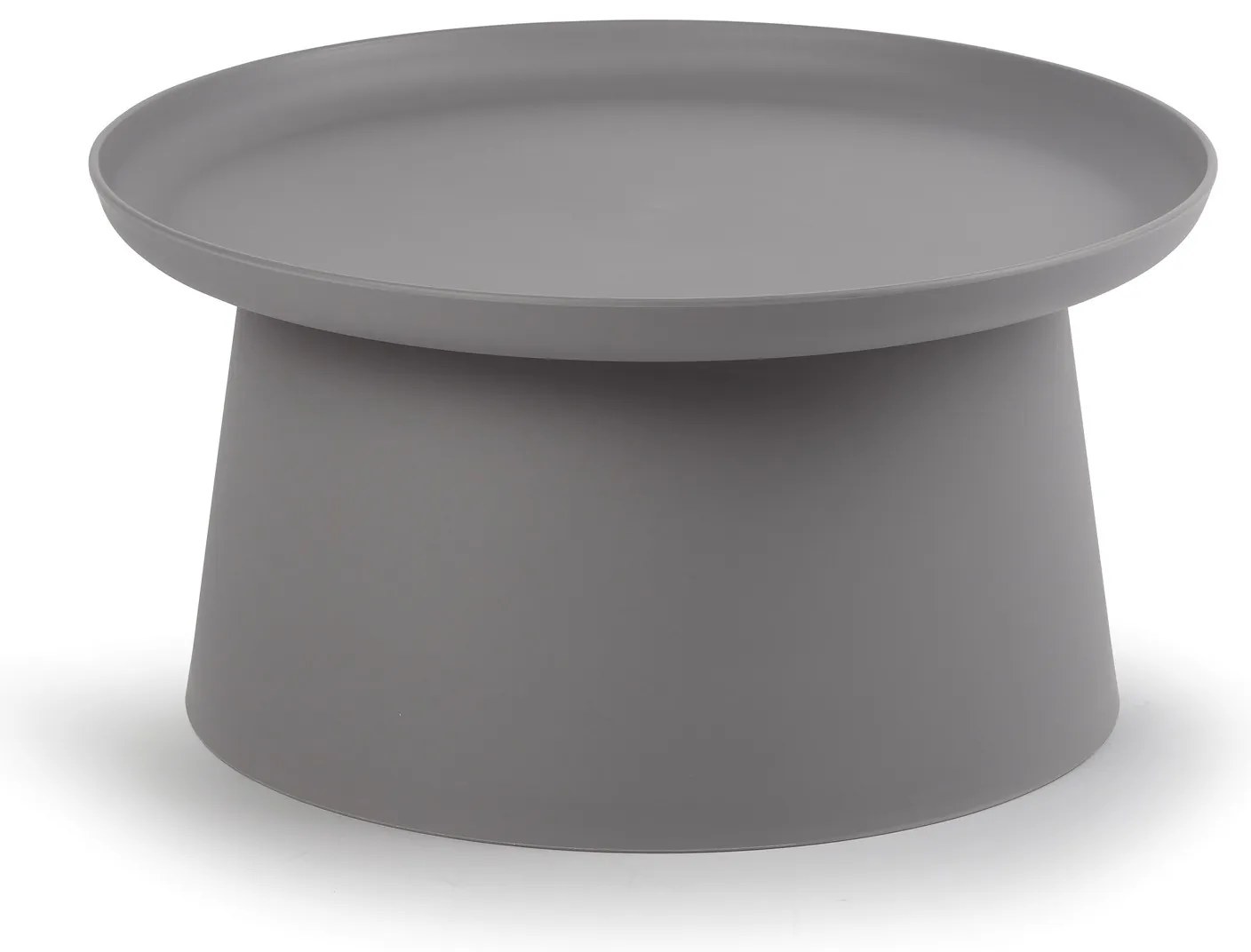 Plastový kávový stolík FUNGO, priemer 700 mm, sivý