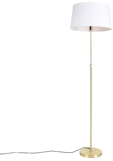 Inteligentná stojaca lampa zlatá s tienidlom z ľanu biela 45 cm vrátane Wifi A60 - Parte