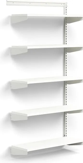 Nástenný regál RELY, prídavná sekcia, laminátové police, 1800x900x300 mm, biela