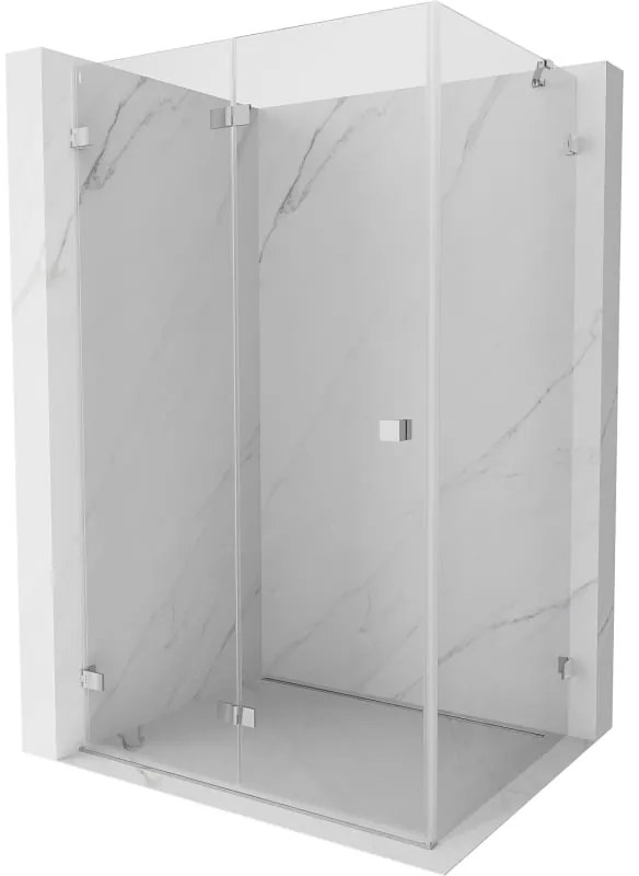 Mexen Lunar-F, skladací sprchový kút ľavý 90 x 70 cm, 8mm číre sklo, chrómový profil, 836-090-070-01-00-L