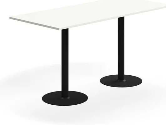 Barový stôl ALVA, 1800x800x900 mm, s kotvením do zeme, HPL, čierna/biela