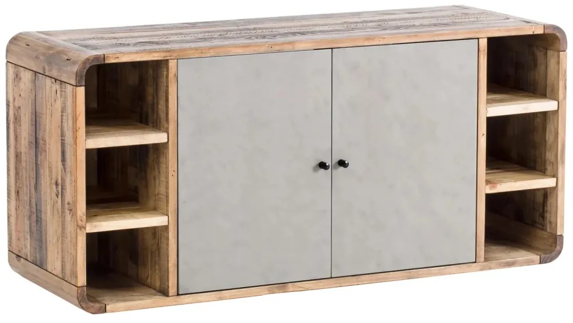 furniture-nabytek.cz - Masívny podstavec pod umývadlo z recyklovanej borovice, lakovaný, šedý – 130×60×45 cm
