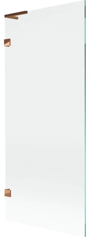 Mexen, Mexen Lunar L 1-krídlová vaňová zástena 80 x 150 cm, transparentná, ružové zlato - 897L-080-000-60-00