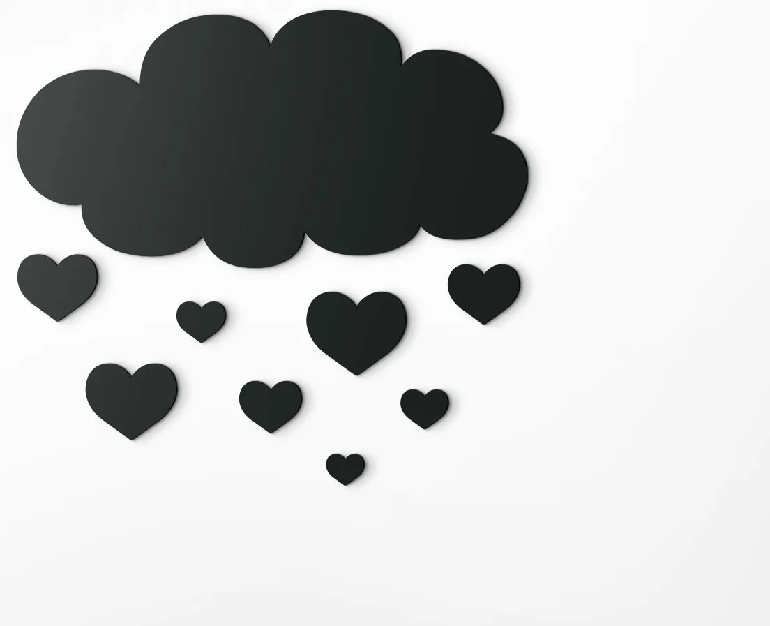 drevko Drevená nálepka do detskej izby Obláčik Rozmer obrazu: 41,5 x 44,5 cm, Farba dekorácie: Čierna