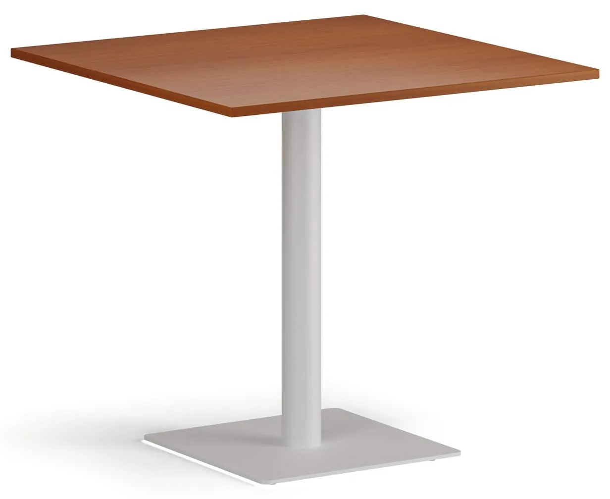 Konferenčný stolík ENZO, 80x80 cm, biela podnož, čerešňa