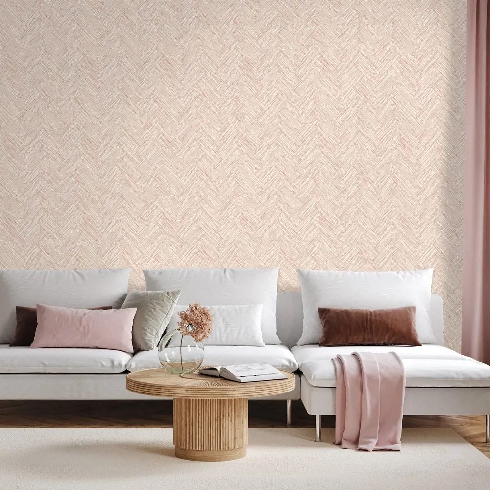 Tapeta elegantná béžová textúra košíkovej väzby