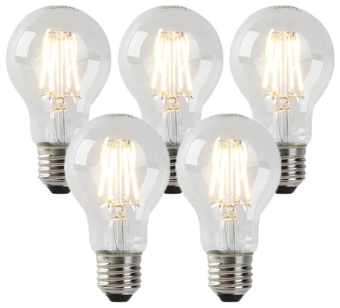 Sada 5 stmievateľných LED žiaroviek s čírym sklom E27 4W 320lm 2200K