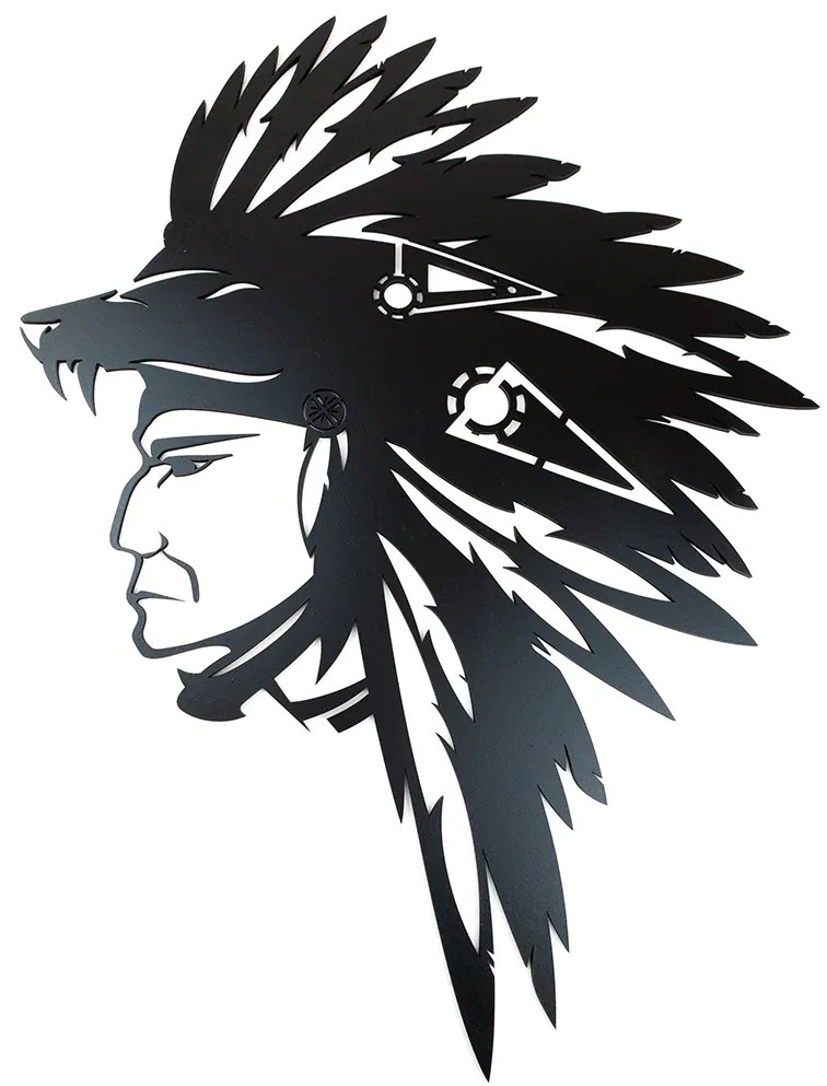 Veselá Stena Drevená nástenná dekorácia Indián čierny