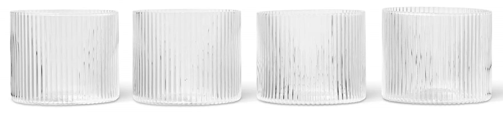 ferm LIVING Pohár na vodu RIPPLE číra 4 x 200 ml