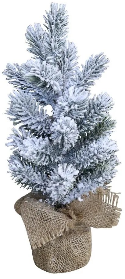 Zasnežený vianočný stromček v jute Fleur Fir Snow - 30cm