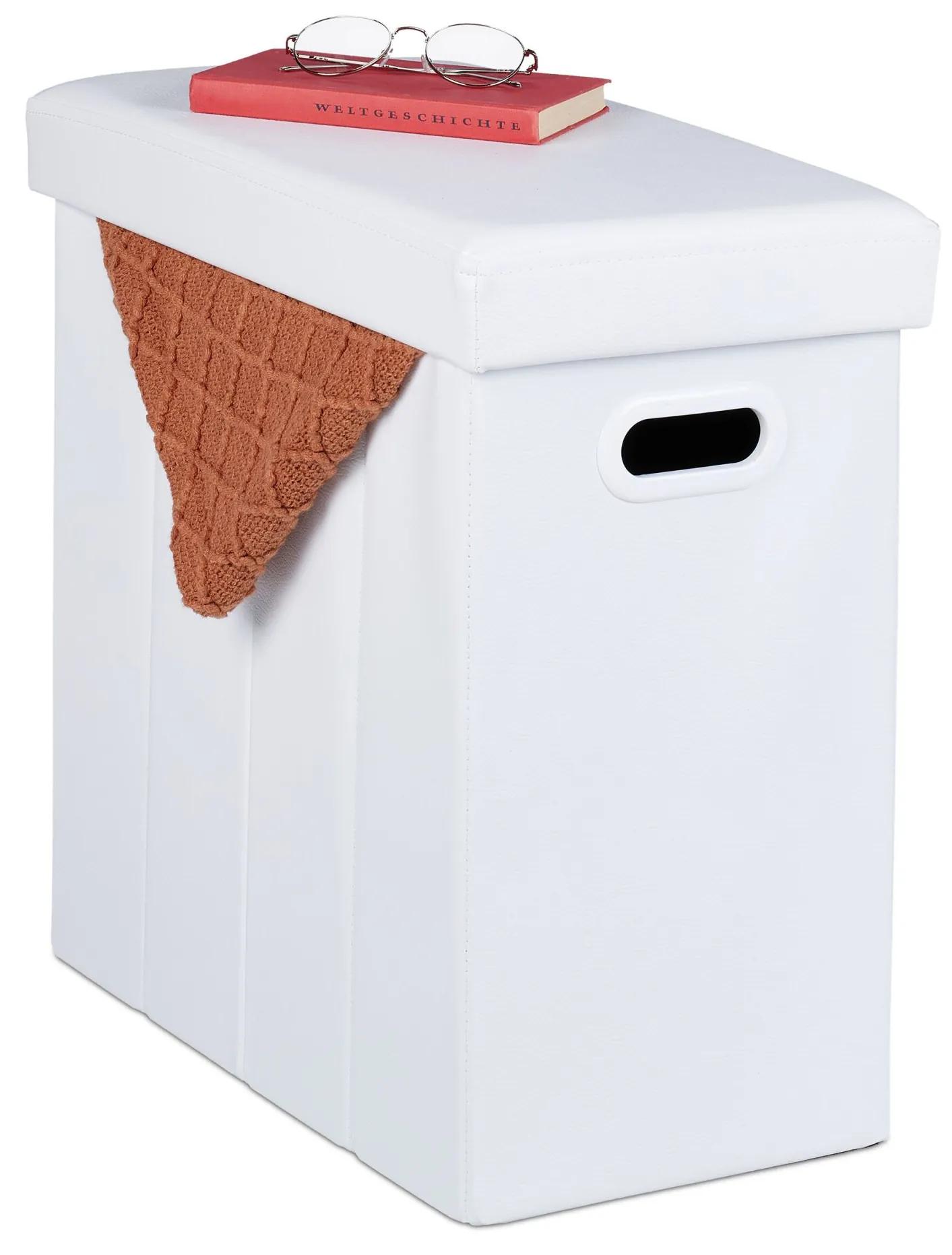 Taburetka z umelej kože RD48870, biela