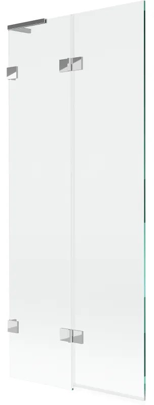 Mexen Lunar L, 2-krídlová vaňová zástena ľavá 80 x 150 cm, číre sklo, chrómová, 897L-080-100-01-00-L