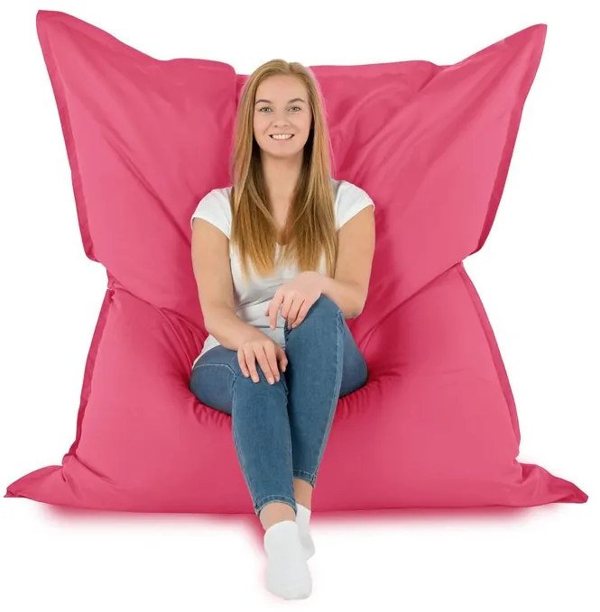 XXL vankúš na sedenie – interiérový aj záhradný, vodeodolný Farba: 10. Ružový