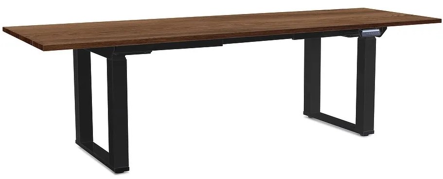Výškovo nastaviteľný stôl OfficeTech Strong 240 x 80 cm, čierna podnož, dub silverjack
