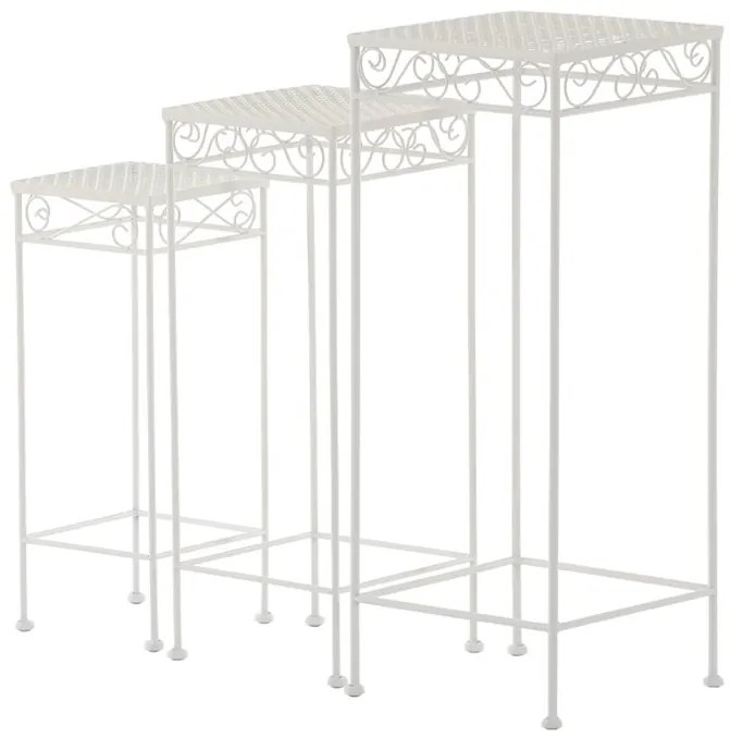 BONTEC Stojan na kvety - kov, biela farba, cena za sadu 3 ks Farba: Biela