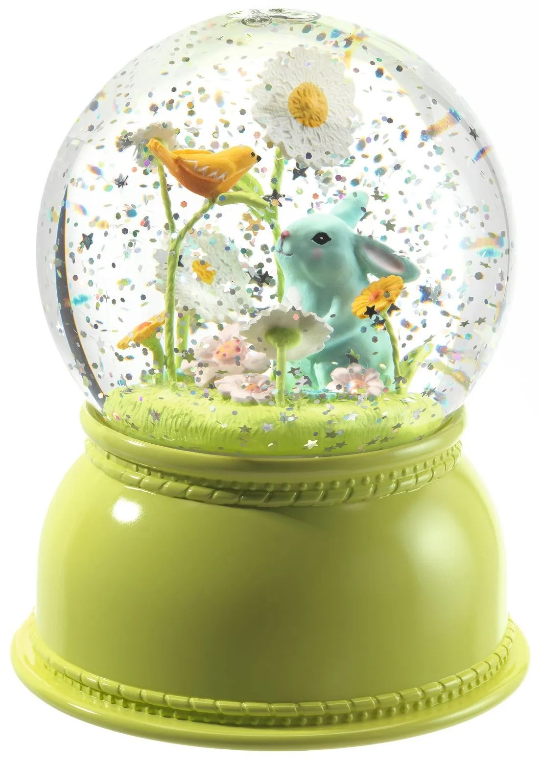 Nočné svetlo v snehovej guli – králiček