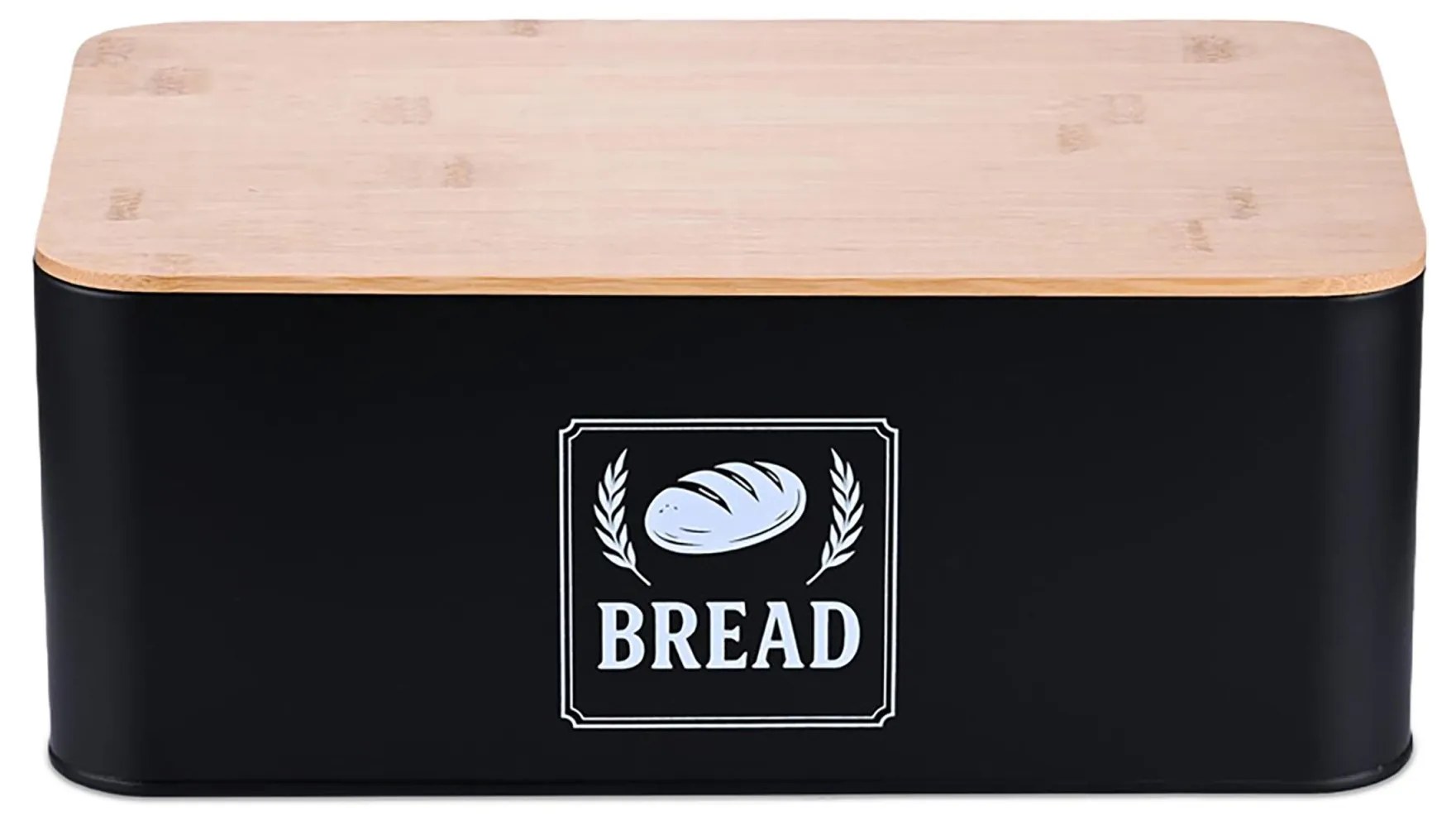 Chlebník s bambusovým viečkom RD51569, čierna