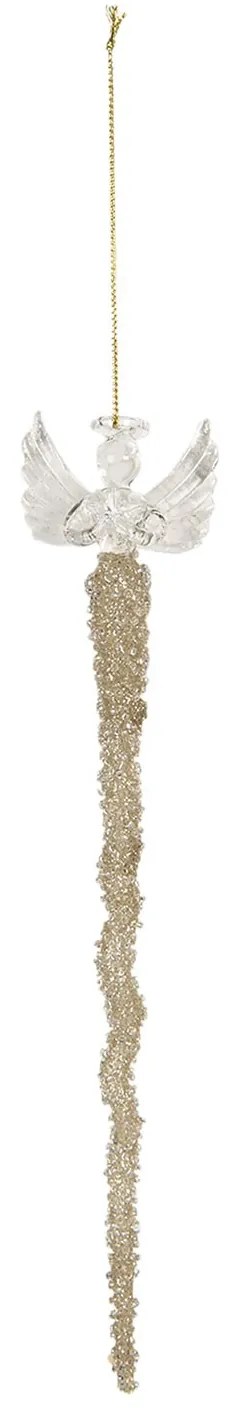 Závesný sklenený anjel s trblietkami Leonna - 2 * 2 * 25 cm