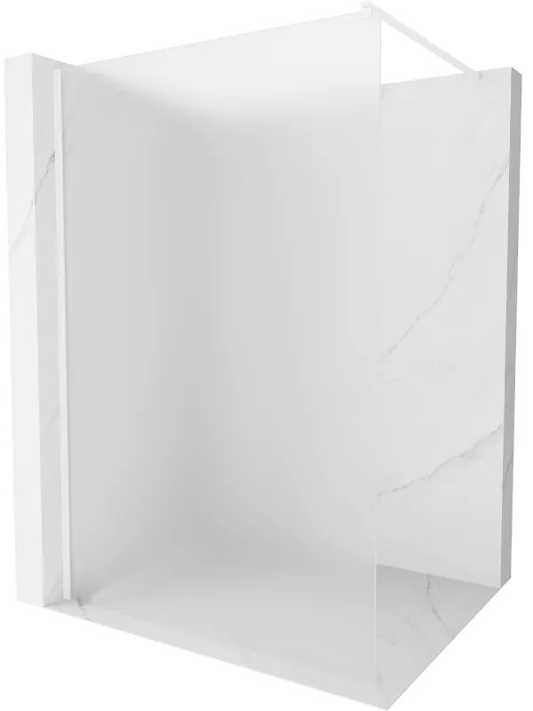 Mexen Kioto, Walk-In sprchová zástena 80 x 200 cm, 8mm sklo námraza, biely profil, 800-080-101-20-30