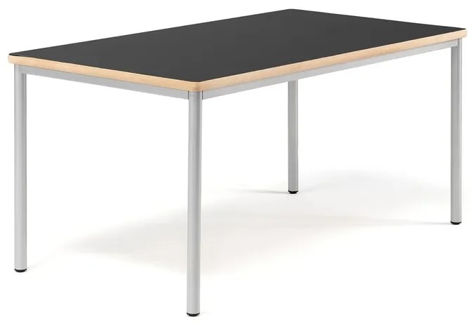 Stôl BURÅS, 1520x800 mm, čierna, strieborná