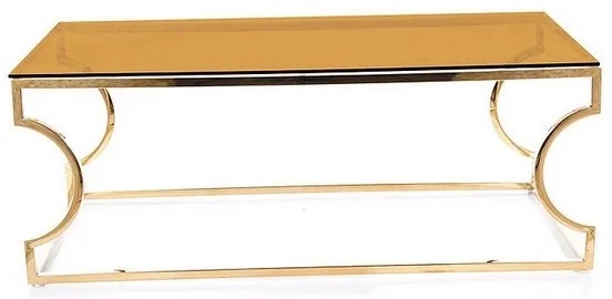 Konferenčný stolík Kenzo obdĺžnikový, zlatá