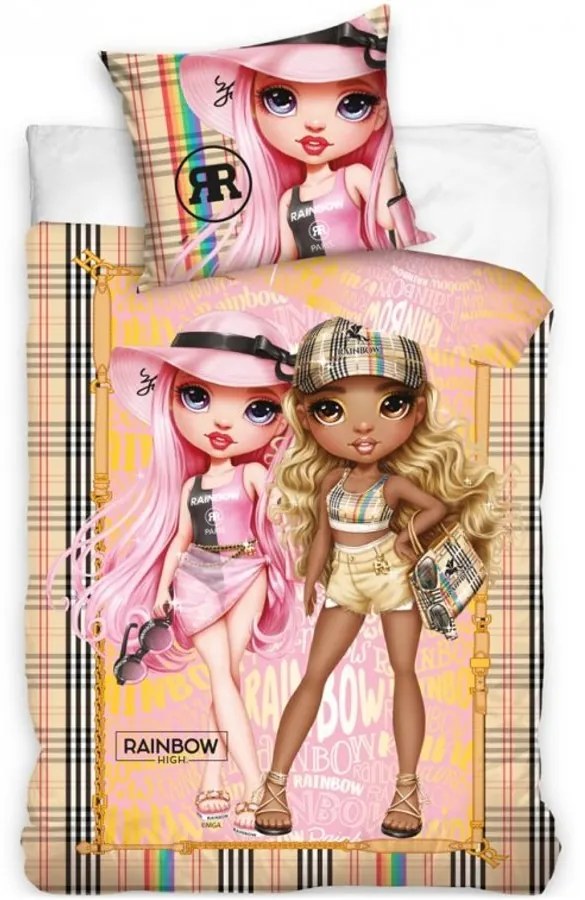 Bavlnené posteľné obliečky Rainbow High - motív Beach fashion - 100% bavlna - 70 x 90 cm + 140 x 200 cm