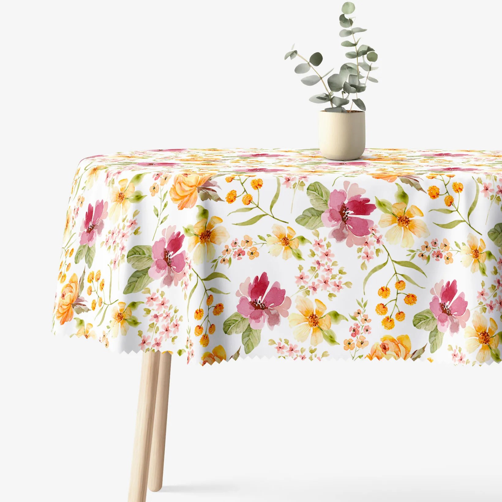 Goldea oválny teflónový obrus - kvety ibišteka 120 x 160 cm