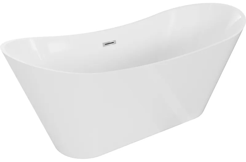 Mexen Celia, voľne stojaca vaňa 170 x 75 cm, biela, chrómový prepad, 52331707500-01