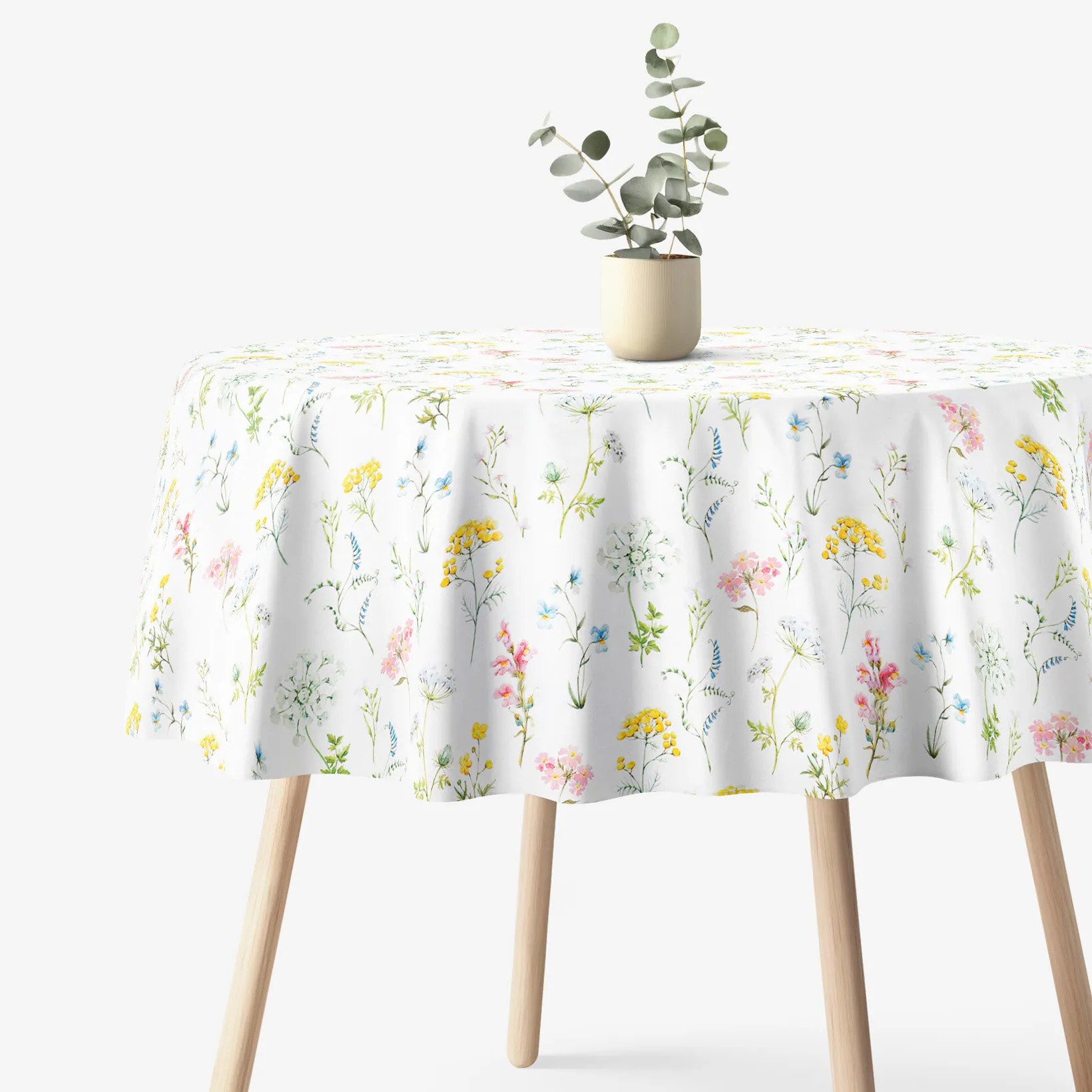 Goldea okrúhly obrus 100% bavlnené plátno deluxe - kvitnúca jar Ø 100 cm