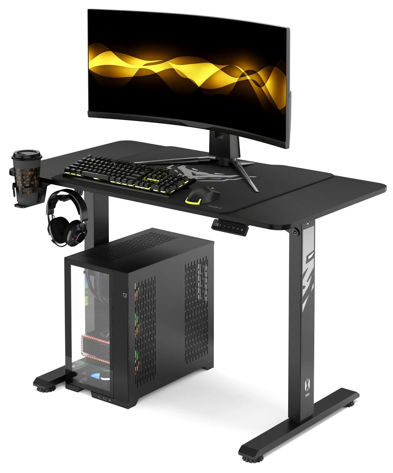 Výškovo nastaviteľný stôl Diablo X-Tensio 1100 čierny