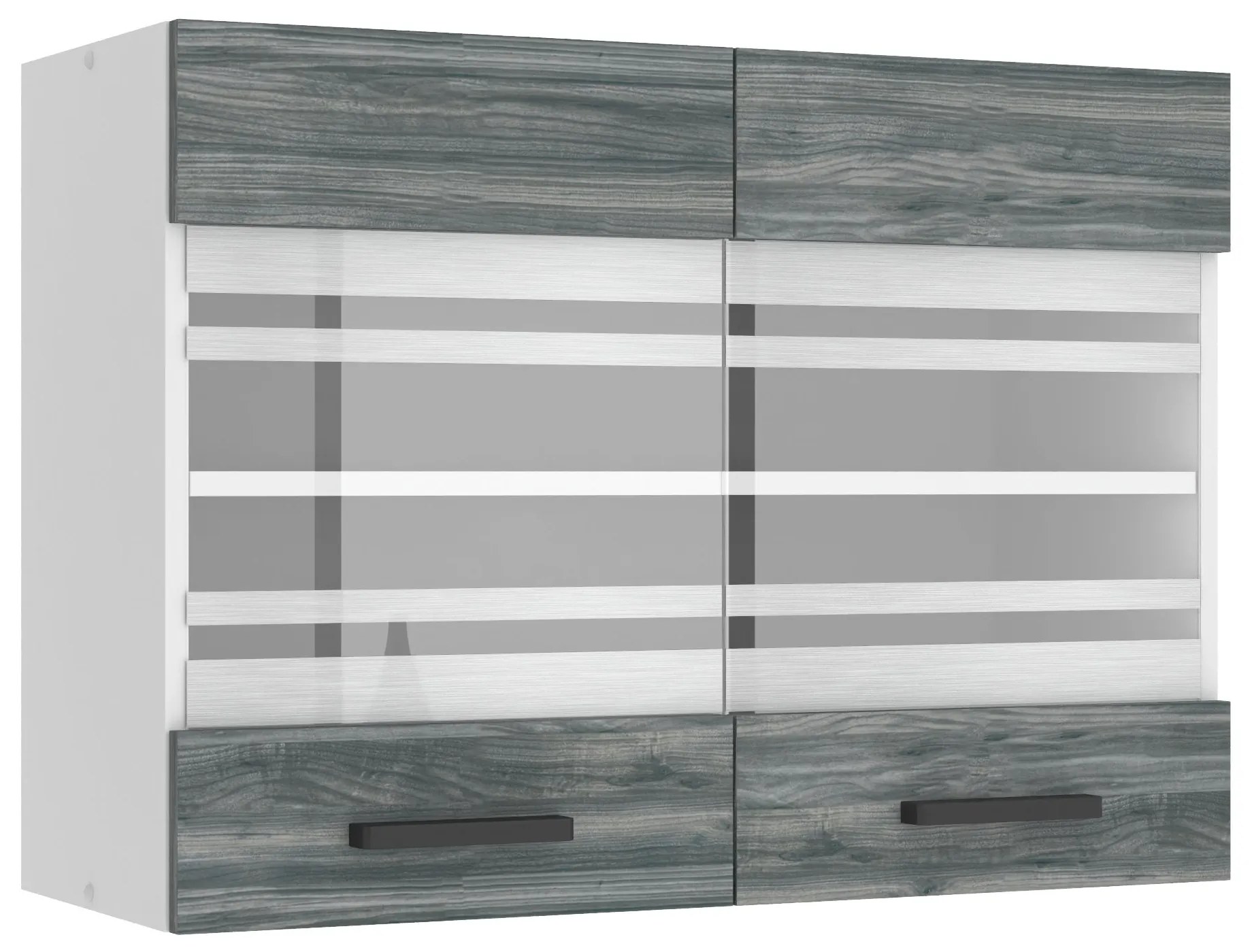 Kuchynská skrinka Belini Premium Full Version horná 80 cm šedý antracit Glamour Wood