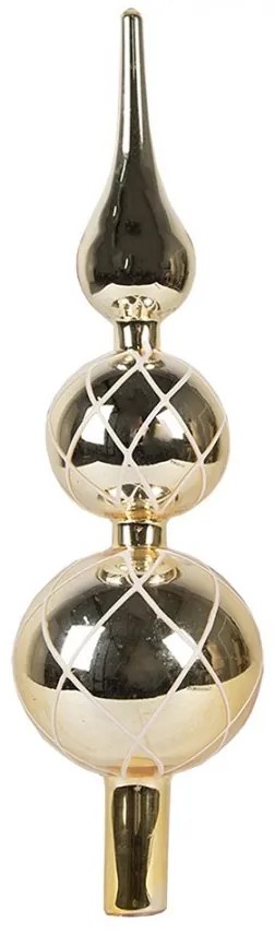 Zlatá sklenená dekorácia ozdoba na špičku - Ø 8*30 cm