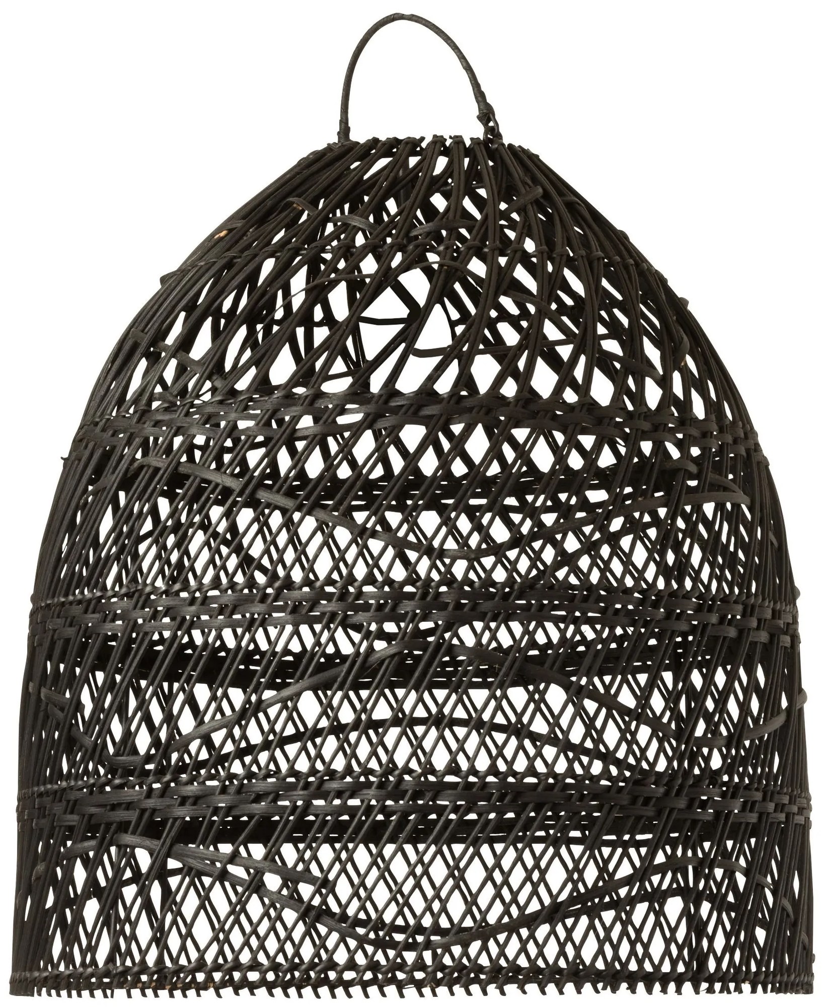 Závesné čierne ratanové tienidlo Hane - Ø 40 * 44 cm / E27