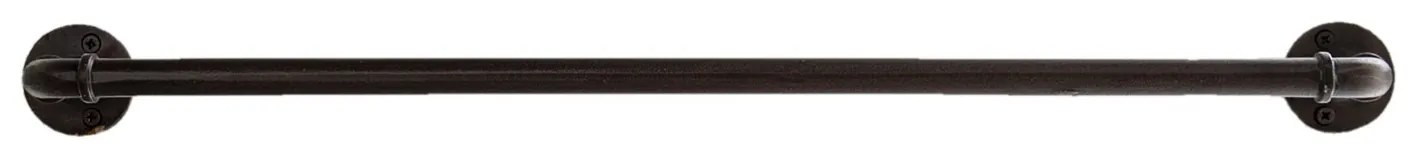 Hnedý nástenný kovový vešiak na uteráky s patinou Neve - 62*8*5 cm