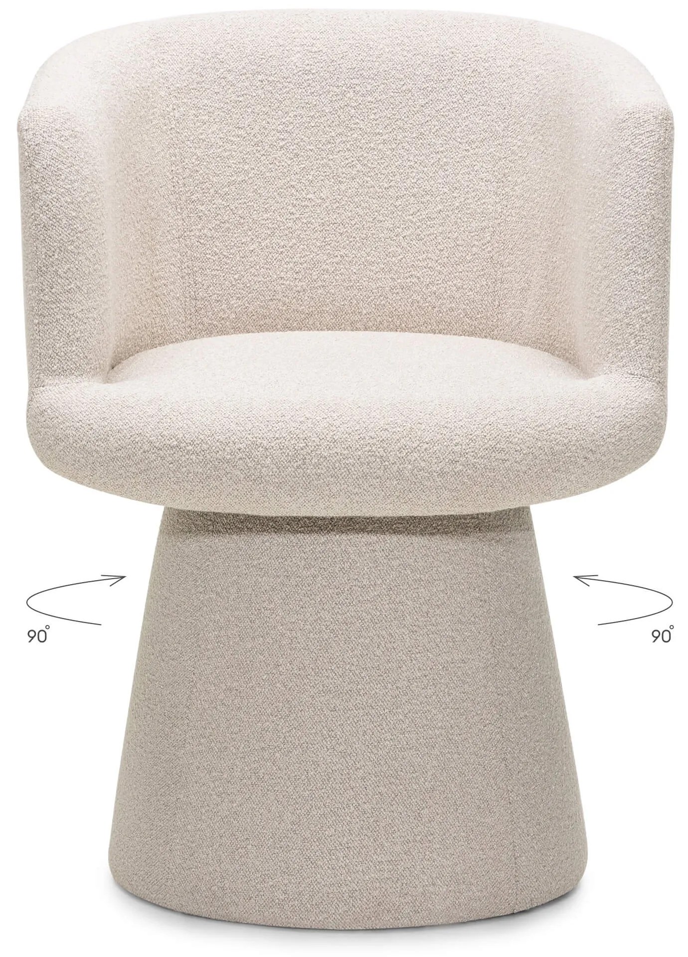 Otočné dizajnové kreslo YATO, krémové